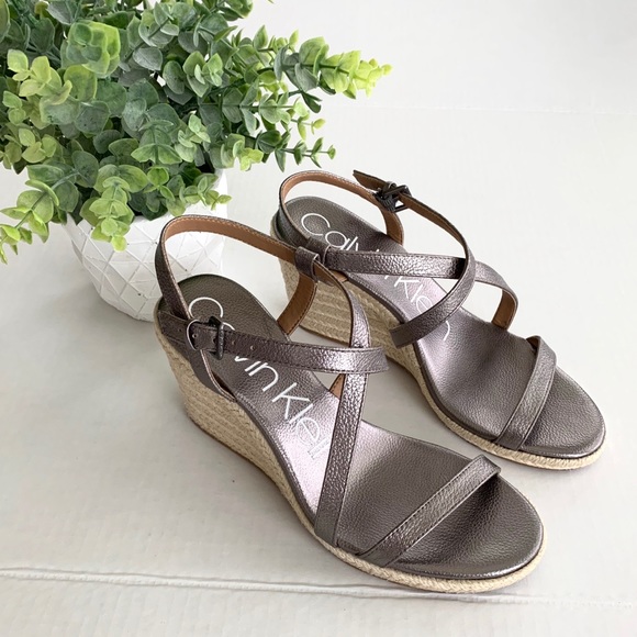 calvin klein women's bellemine espadrille wedge sandal